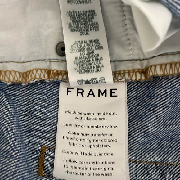 Frame Heritage Le Original Denim Jeans Size 30 Destroyed Button Fly Cropped - Picture 9 of 11